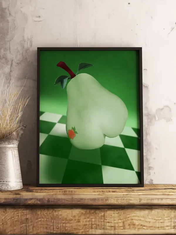 Chequered Pear - Poster ur serien Forbidden Fruit - Ramexempel