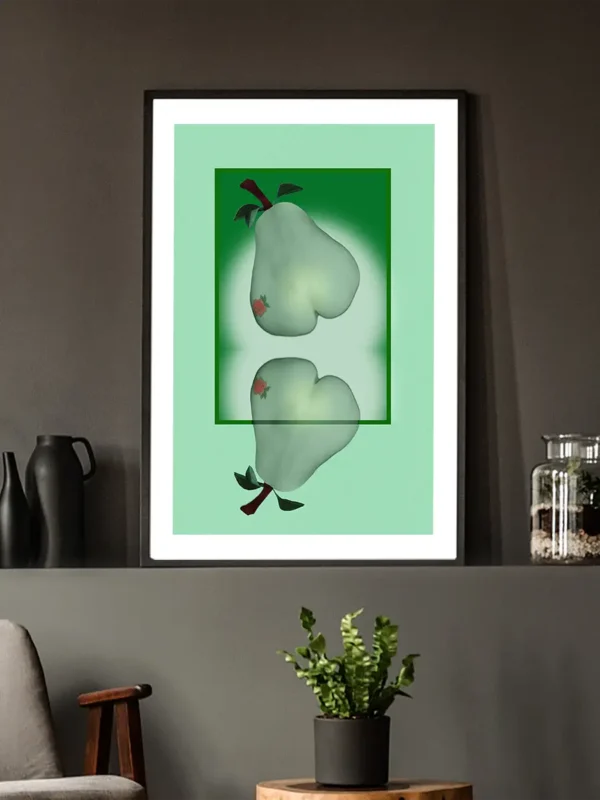 Out Of The Frame - Poster ur serien Forbidden fruit - En abstrakt bildlek med frukter och kroppar - Ramexempel