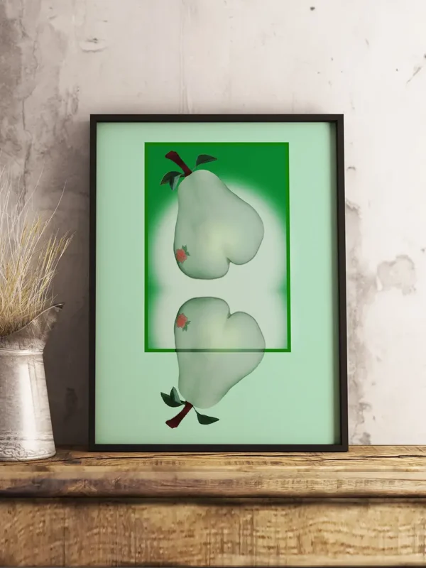 Out Of The Frame - Poster ur serien Forbidden fruit - En abstrakt bildlek med frukter och kroppar - Ramexempel