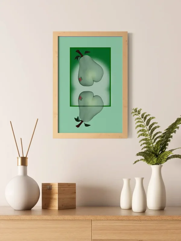 Out Of The Frame - Poster ur serien Forbidden fruit - En abstrakt bildlek med frukter och kroppar - Ramexempel