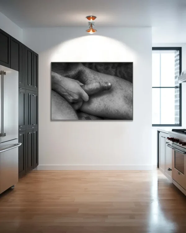 Hairy And Hard With Foreskin - Poster - Fine Art Nude - Ramexempel