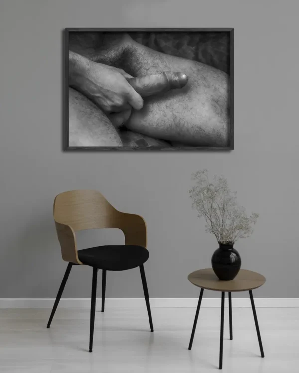 Hairy And Hard With Foreskin - Poster - Fine Art Nude - Ramexempel