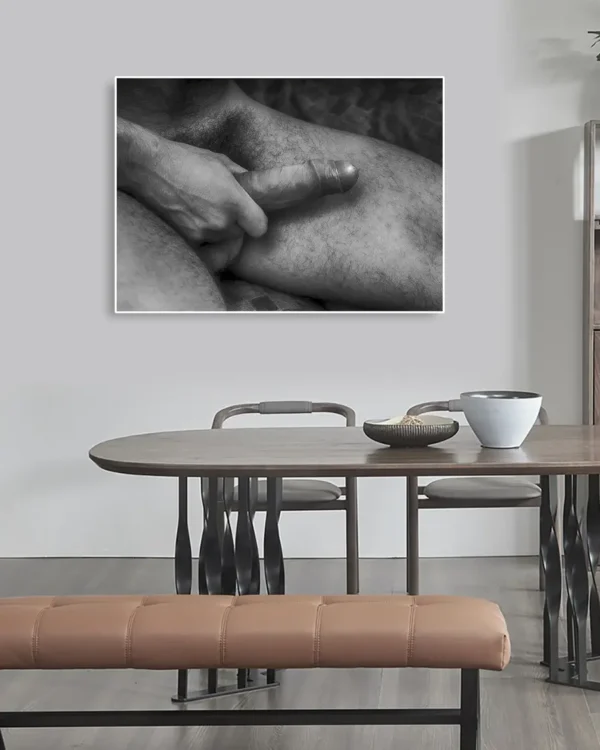 Hairy And Hard With Foreskin - Poster - Fine Art Nude - Ramexempel
