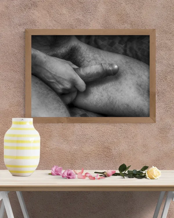 Hairy And Hard With Foreskin - Poster - Fine Art Nude - Ramexempel