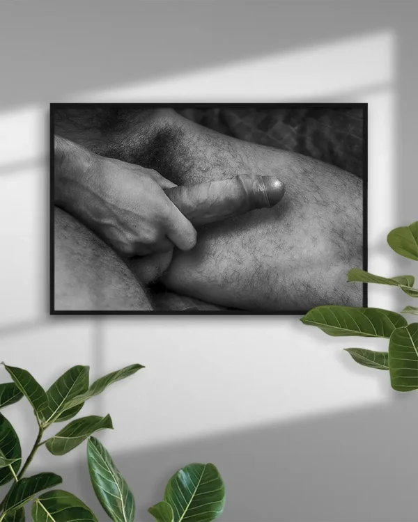 Hairy And Hard With Foreskin - Poster - Fine Art Nude - Ramexempel